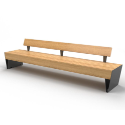 Лавка вулична зі спинкою в стилі лофт розмір 780х570х2000 мм