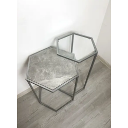 Набір столиків з ламінованого ДСП та скла у стилі лофт розмір 600(700)х500(400) мм