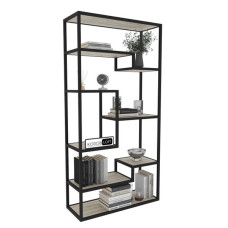 Стеллаж на 8 полочек в гостиную Korob Loft цвет дуб сомона (1600х800х300)