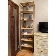 Стелаж на шість полиць зручний для дому та офісу для зберігання книг та аксесуарів з ЛДСП у стилі лофт розмір 2200х600х400 мм