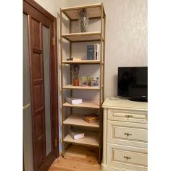 Стелаж на шість полиць зручний для дому та офісу для зберігання книг та аксесуарів з ЛДСП у стилі лофт розмір 2200х600х400 мм