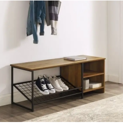 Банкетка з полицею з ламінованого ДСП в стилі лофт розмір 500х1200х400 мм