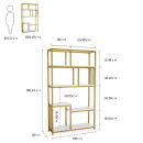 Стеллаж книжный в стиле Loft (1800х1000х300) Цвет золото матовое