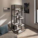 Стеллаж на 8 полочек в гостиную Korob Loft цвет шамони светлый (1600х800х300)