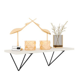 Настенная полка двойная из ЛДСП в стиле лофт ( дуб шамони светлый )