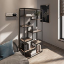 Стеллаж на 8 полочек в гостиную Korob Loft цвет шамони темный (1600х800х300)