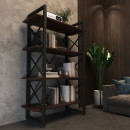 Стеллаж Loft на 4 полочки (1370х900х400) для дома и офиса (венге)