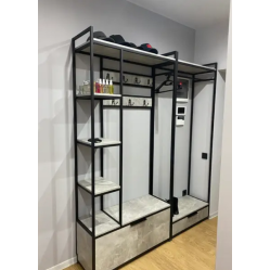 Прихожая для одежды и обуви из ЛДСП в стиле лофт размер 2150х1800х370 мм