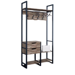 Передпокій для одягу та взуття з ЛДСП з висувними тумбами в лофт стилі розмір 2000х1000х350 мм