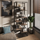 Стеллаж Delikat для офиса и дома Korob Loft (2000x700x400) Шамони темный