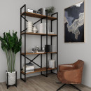 Стеллаж для книг в стиле Loft размер (1800х1000х300) родос темный