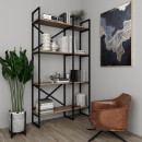 Стеллаж для книг в стиле Loft размер (1800х1000х300) родос темный