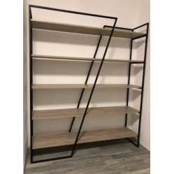 Стеллаж широкий на 5 полок для дома и офиса из ламинированного ДСП в стиле лофт размер 2000х1700х400 мм