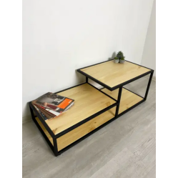 Журнальний столик з двох частин із ЛДСП у стилі лофт розмір 400х1180х500 мм