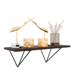 Настінна полиця подвійна з ЛДСП у стилі лофт ( венге ) розміром 700х200х250 мм 