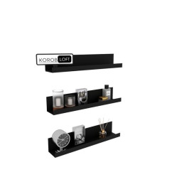 Настінна полицяз металу комплект 3 шт Korob Loft