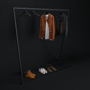 Напольная рейл-стойка для одежды в стиле Loft XL 1800x1800x600