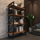 Стеллаж Loft на 4 полочки (1370х900х400) для дома и офиса ( родос темный )