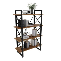 Стеллаж Loft на 4 полочки (1370х900х400) для дома и офиса ( родос темный )