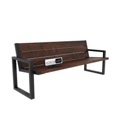 Лавка зі спинкою вулична в стилі лофт  розмір 2120х780х580 мм