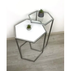 Набір скляних столиків з ламінованого ДСП у стилі лофт розмір 600(700)х500(400) мм