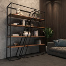 Стеллаж дизайнерский Duo Korob Loft для квартиры и офиса ( родос темный )