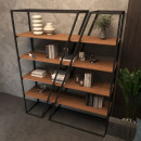 Стеллаж дизайнерский Duo Korob Loft для квартиры и офиса ( родос темный )