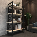 Стеллаж Loft на 4 полочки (1370х900х400) для дома и офиса ( дуб сомона )