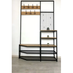 Прихожая из ламинированного ДСП для одежды и обуви в стиле лофт размер 2200х1320х300 мм