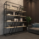 Стеллаж дизайнерский Duo Korob Loft для квартиры и офиса ( дуб сомона )