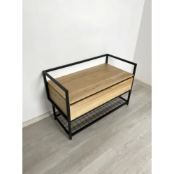 Банкетка с откидным ящиком под вещи из лдсп и металла (Размер 600х940х470) Артикул В10