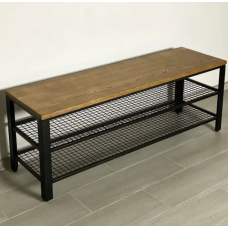 Банкетка з полицею з ламінованого ДСП у стилі лофт розмір 450х1200х350 мм 