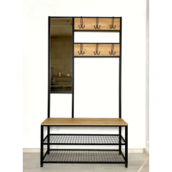 Прихожая с ЛДСП для одежды и обуви в стиле лофт размер 1850х1000х300 мм