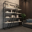 Стеллаж дизайнерский Duo Korob Loft для квартиры и офиса ( шамони светлый )