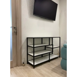 Стелаж для дому та офісу низький в стилі лофт з ЛДСП розмір 750х1200х350 мм