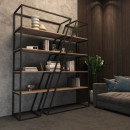 Стеллаж дизайнерский Duo Korob Loft для квартиры и офиса ( шамони темный )
