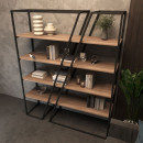 Стеллаж дизайнерский Duo Korob Loft для квартиры и офиса ( шамони темный )