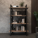 Стеллаж Loft на 4 полочки (1370х900х400) для дома и офиса ( шамони темный )