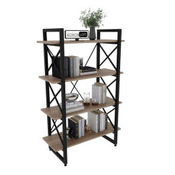 Стеллаж Loft на 4 полочки (1370х900х400) для дома и офиса ( шамони темный )