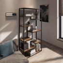 Стеллаж на 8 полочек в гостиную Korob Loft цвет родос темный (1600х800х300)
