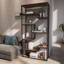 Стеллаж на 8 полочек в гостиную Korob Loft цвет родос темный (1600х800х300)
