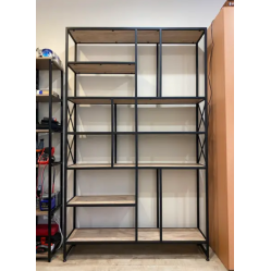 Стелаж функціональний для книг та аксесуарів для дому та офісу з ламінованого ДСП у стилі лофт розмір 2100х1300х300 мм