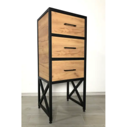 Тумба-комод на ніжках з трьома висувними шухлядами ламінованого ДСП у стилі лофт розмір 1200х500х400 мм