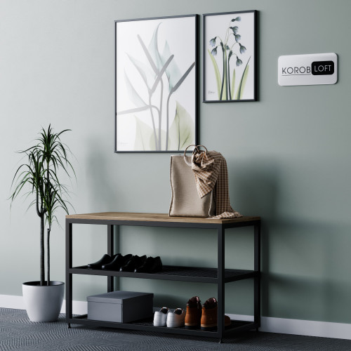 Банкетка з ламінованого ДСП в стилі лофт 450х750х300 мм